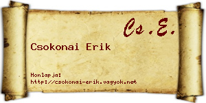 Csokonai Erik névjegykártya