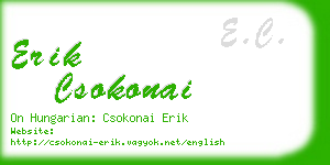 erik csokonai business card